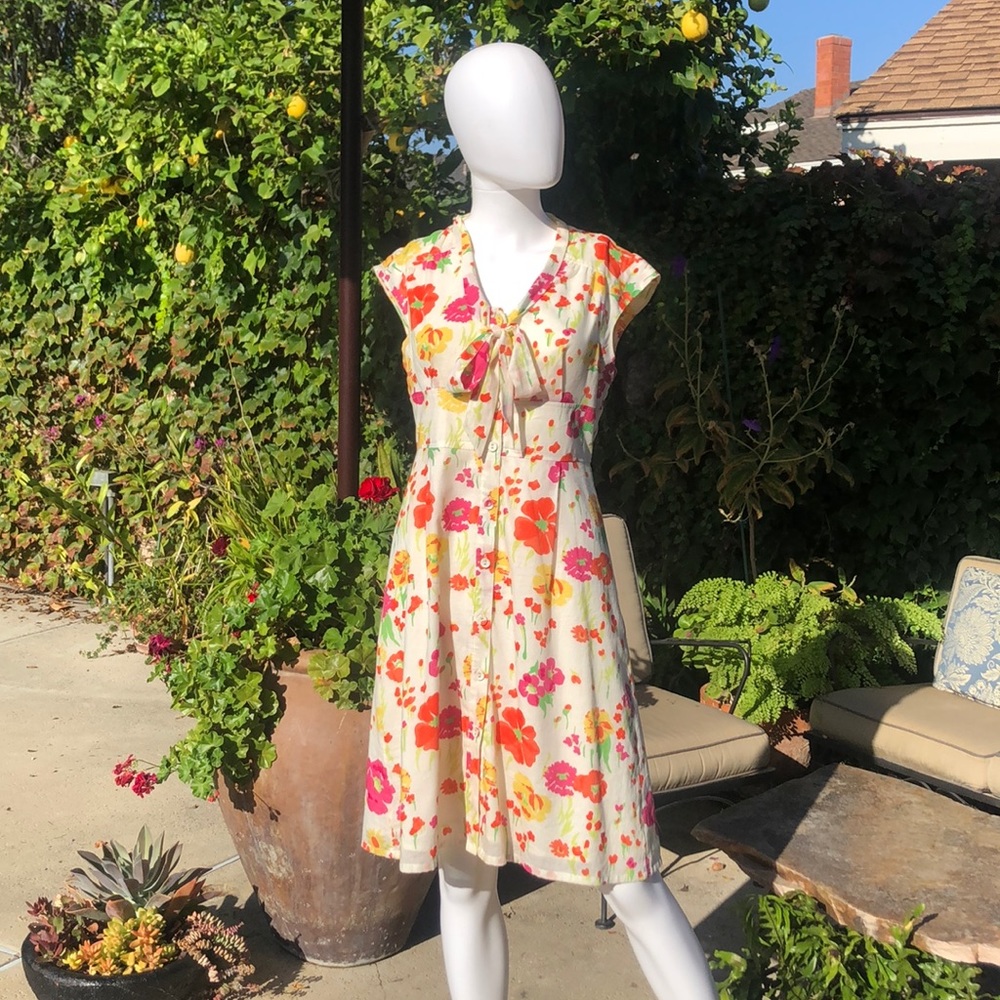 Merona White Floral Dress with Jacket Sz2